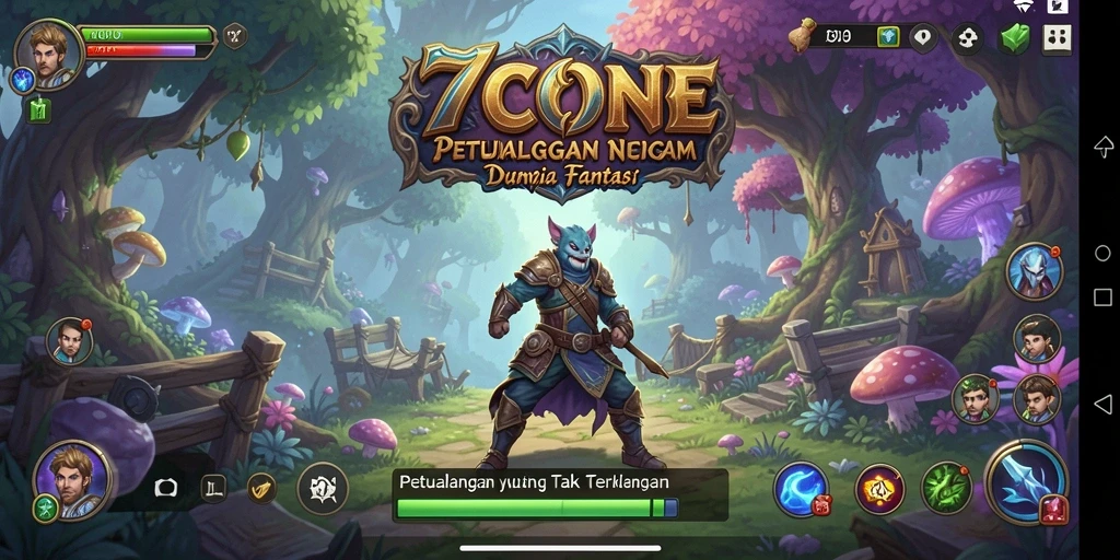 Screenshot gameplay 7CONE yang menunjukkan aksi petualangan seru.