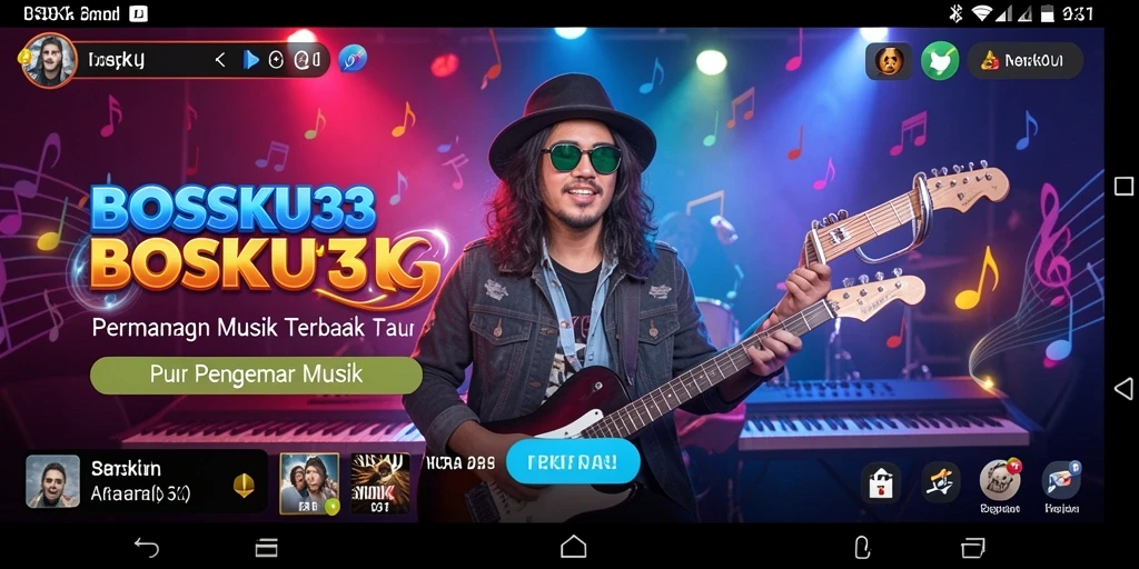 Tampilan gameplay yang menarik dari BOSKU33 dengan banyak pilihan lagu.
