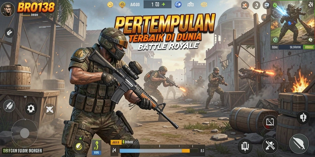 Screenshot pertarungan intens di BRO138, menampilkan atribut Battle Royale.