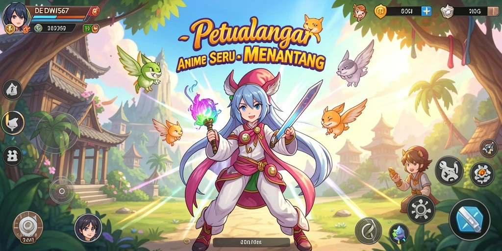Screenshot gameplay DEWI567 yang menarik dengan karakter Anime yang beraksi.