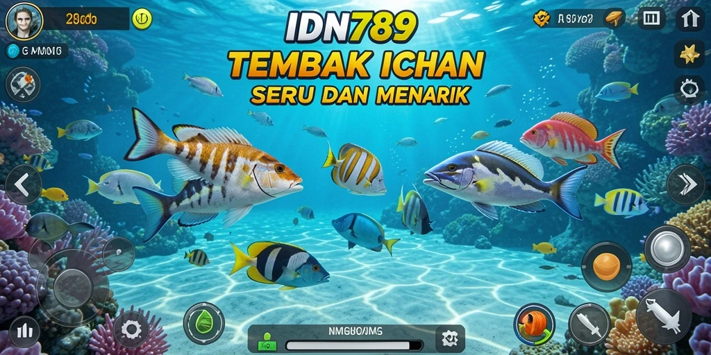 Screenshot gameplay Tembak Ikan yang penuh aksi dan warna.