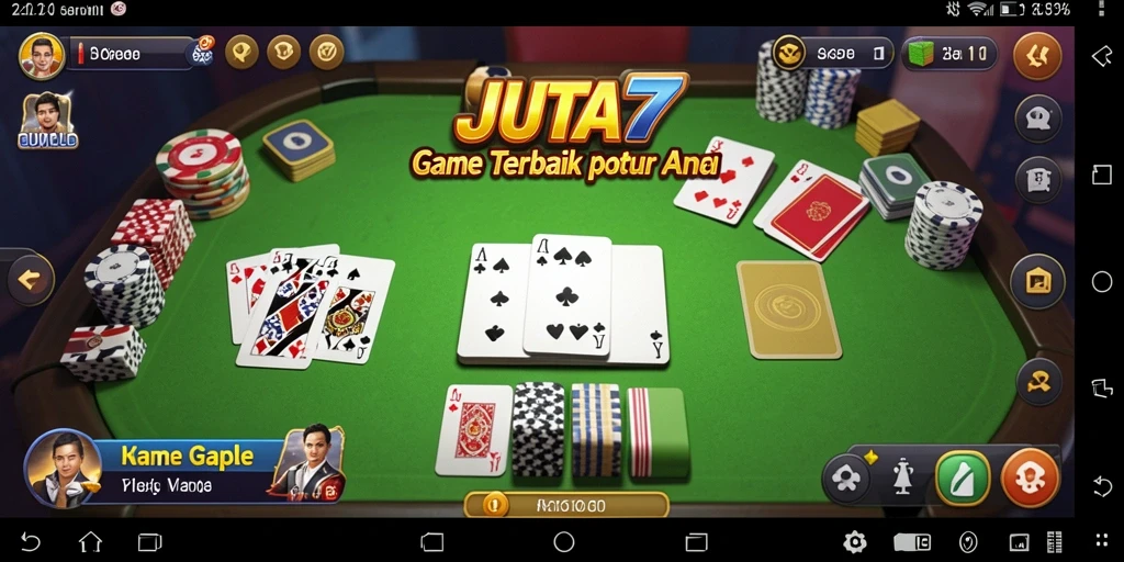 Gameplay seru JUTA7 dalam permainan Gaple yang menghibur.
