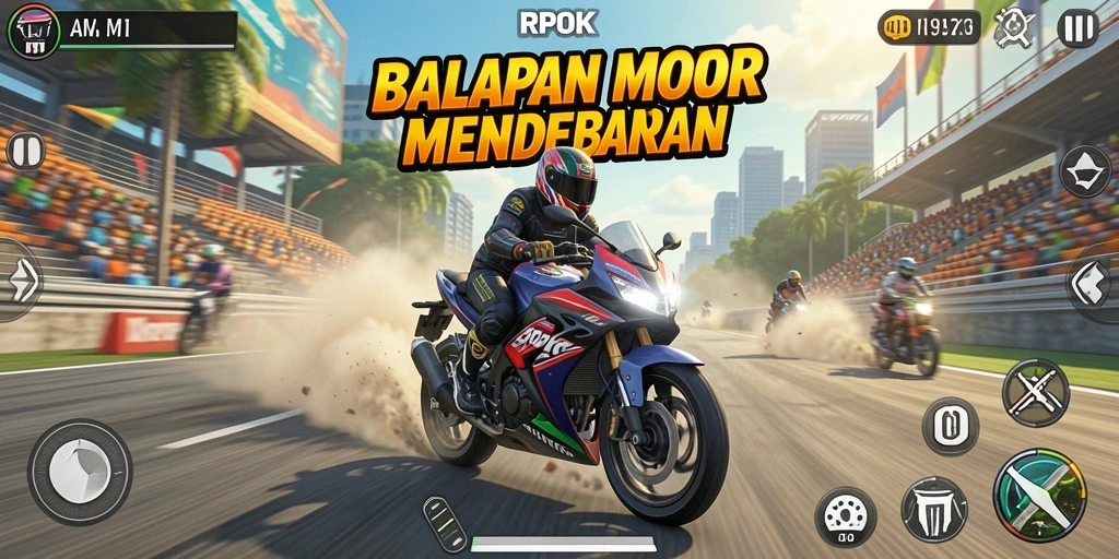 Tampilan menegangkan dari balapan motor di RPOK.