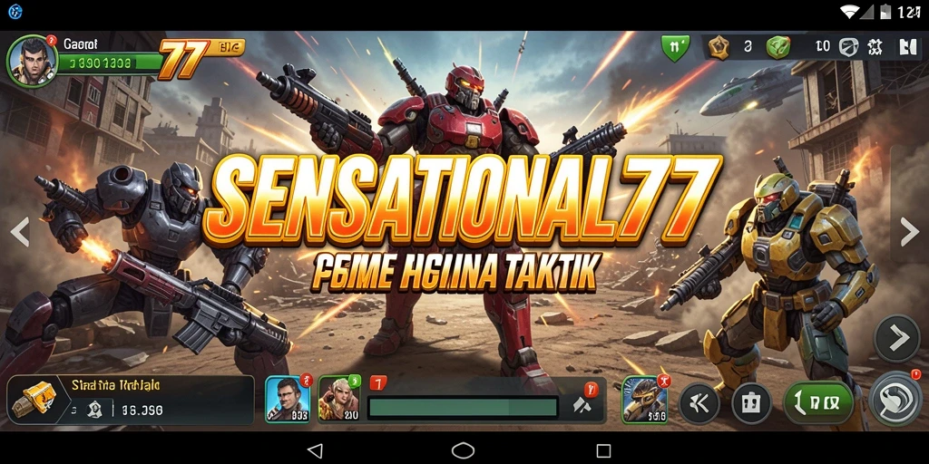 Tampilan action gameplay mendebarkan di SENSATIONAL77.