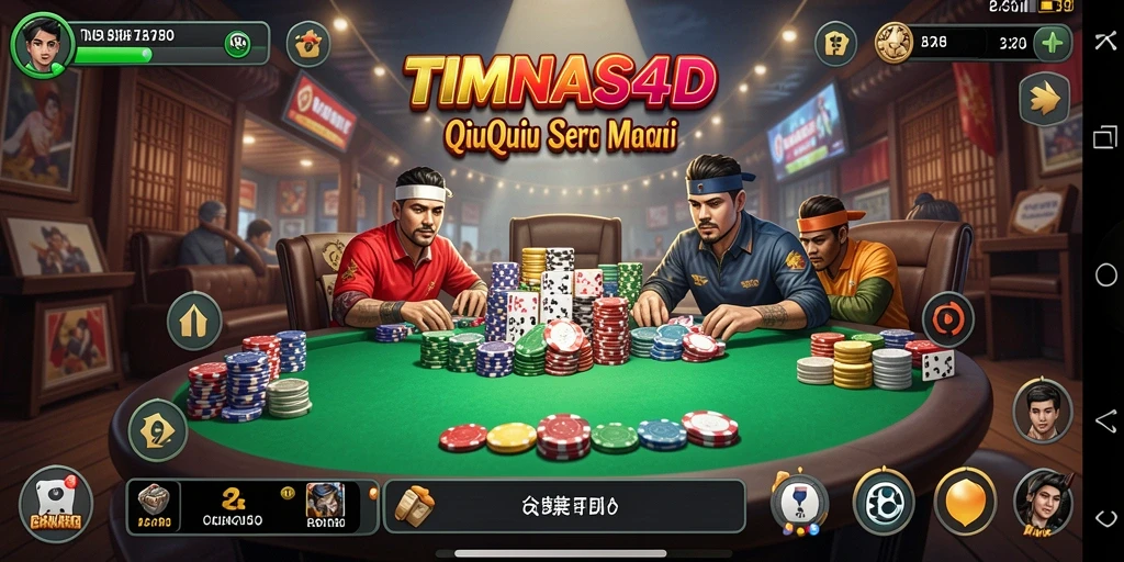 Tangkapan layar gameplay TIMNAS4D yang menampilkan keseruan bermain QiuQiu.