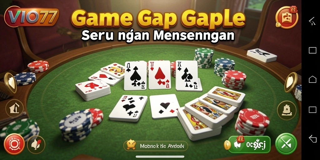 Gameplay seru VIO77 dengan tampilan permainan Gaple.